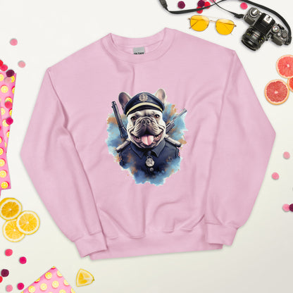 Policeman Frenchie - Unisex Crew Neck Sweatshirt