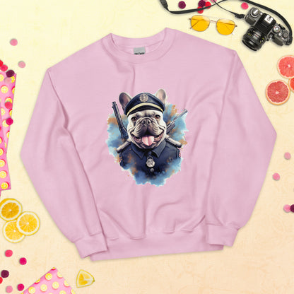 Policeman Frenchie - Unisex Crew Neck Sweatshirt