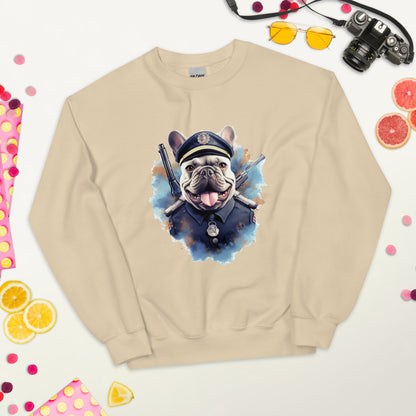 Policeman Frenchie - Unisex Crew Neck Sweatshirt