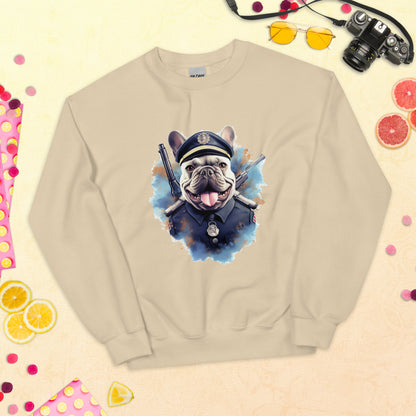 Policeman Frenchie - Unisex Crew Neck Sweatshirt