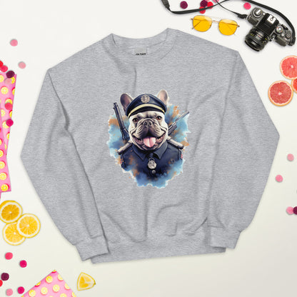 Policeman Frenchie - Unisex Crew Neck Sweatshirt