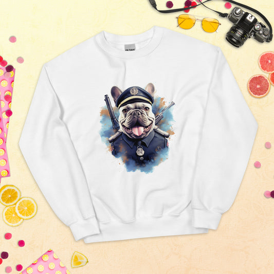 Policeman Frenchie - Unisex Crew Neck Sweatshirt