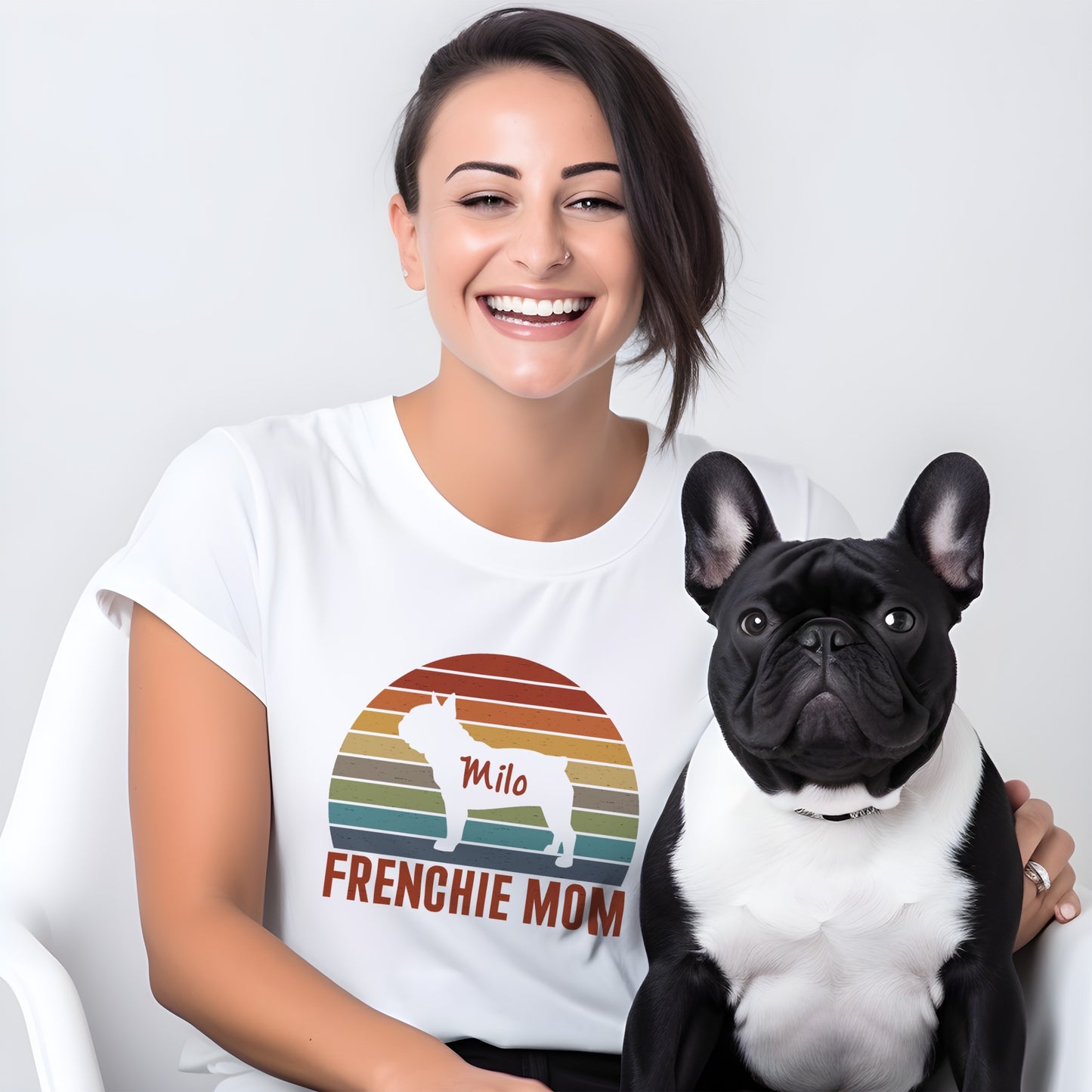 Frenchie Mom - Custom T-shirt with Frenchie Name