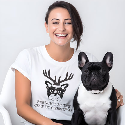 Frenchie Reindeer -  Unisex T-Shirt