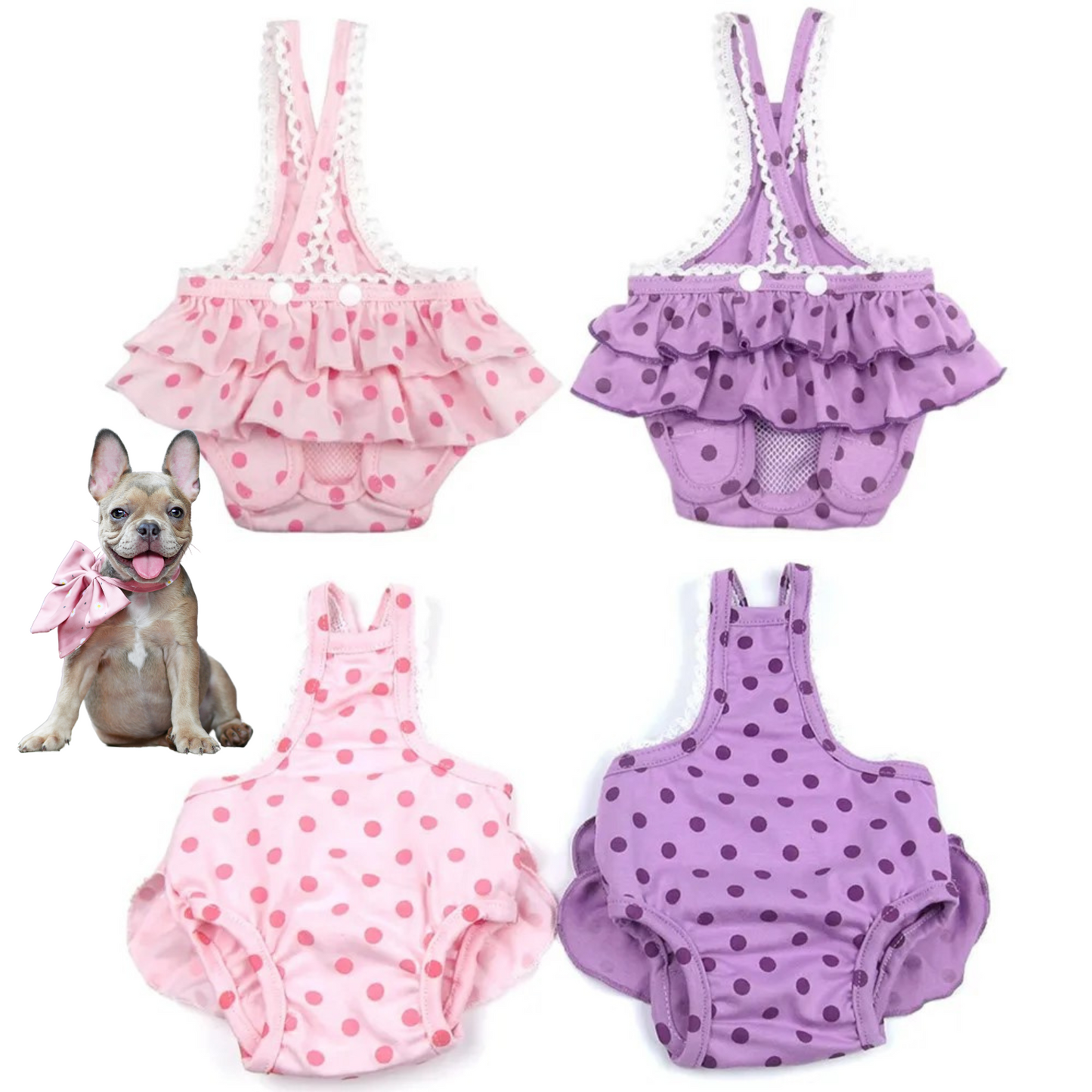 www.frenchie.shop-Frenchie-Menstrual-Panties-Washable-Dot-Print-Diaper