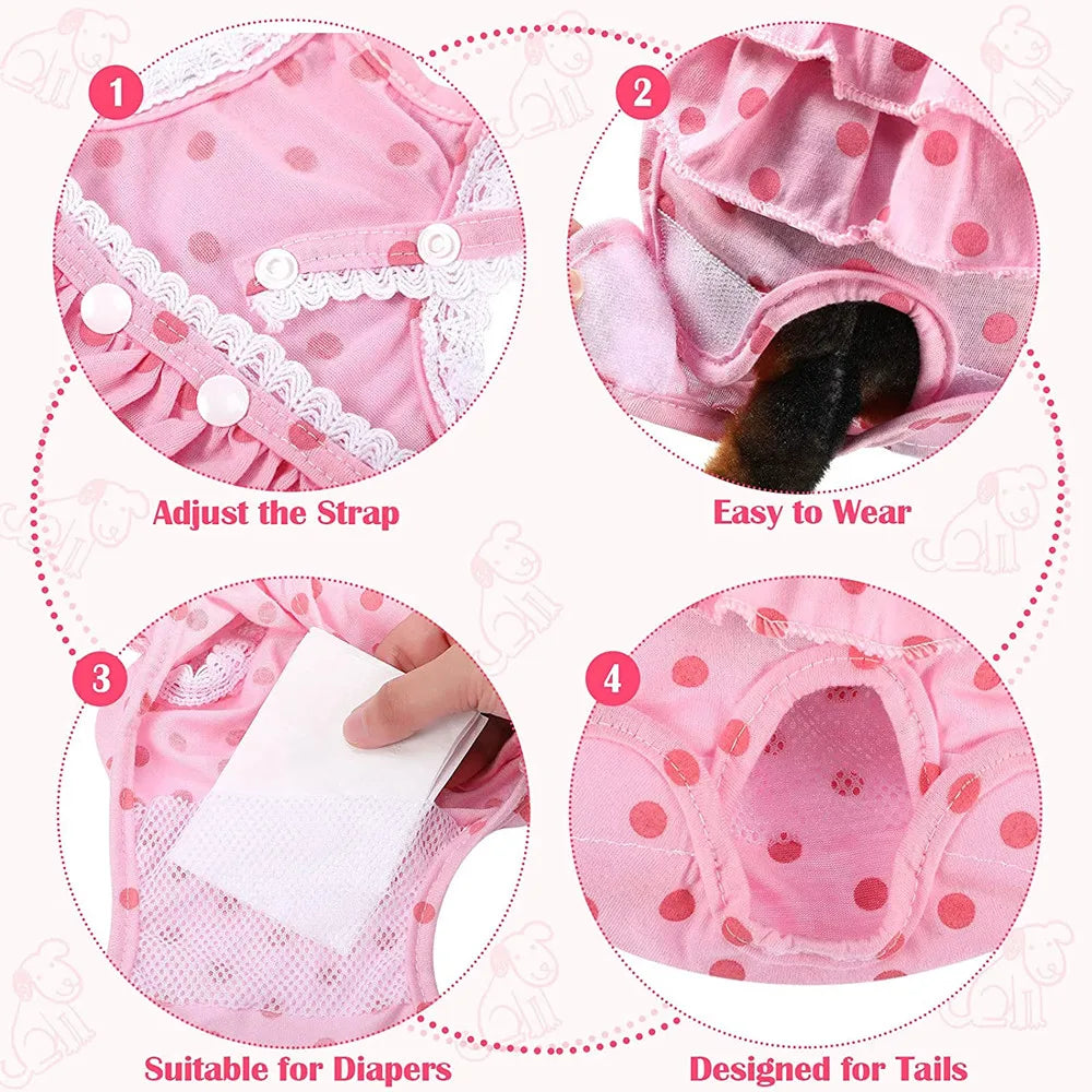 www.frenchie.shop-Frenchie-Menstrual-Panties-Washable-Dot-Print-Diaper