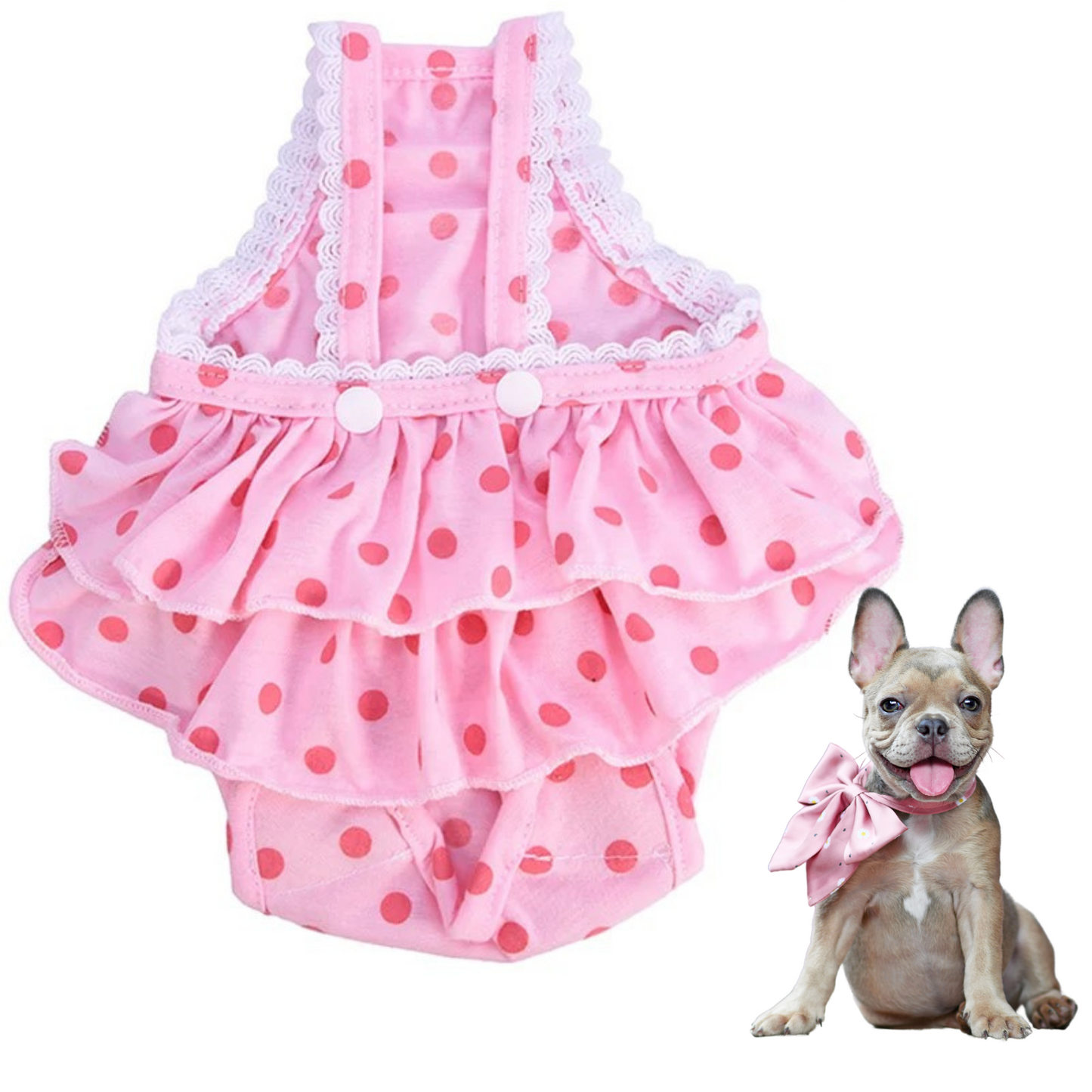 www.frenchie.shop-Frenchie-Menstrual-Panties-Washable-Dot-Print-Diaper-pink