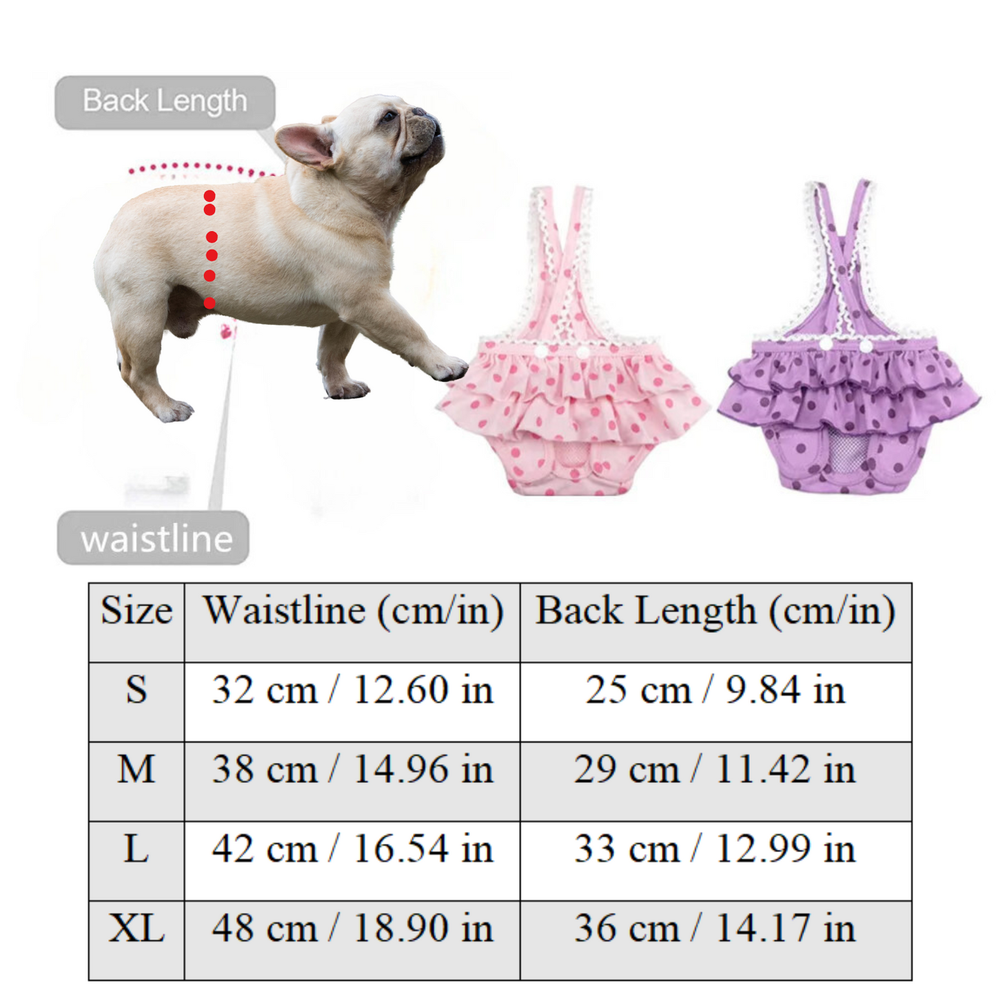 www.frenchie.shop-Frenchie-Menstrual-Panties-Washable-Dot-Print-Diaper-size