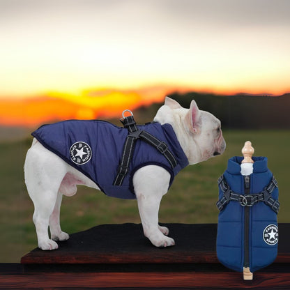 www.frenchie.shop-FrostGuard-Winter-Waterproof-Frenchie-Harness-Jacket-navy-blue