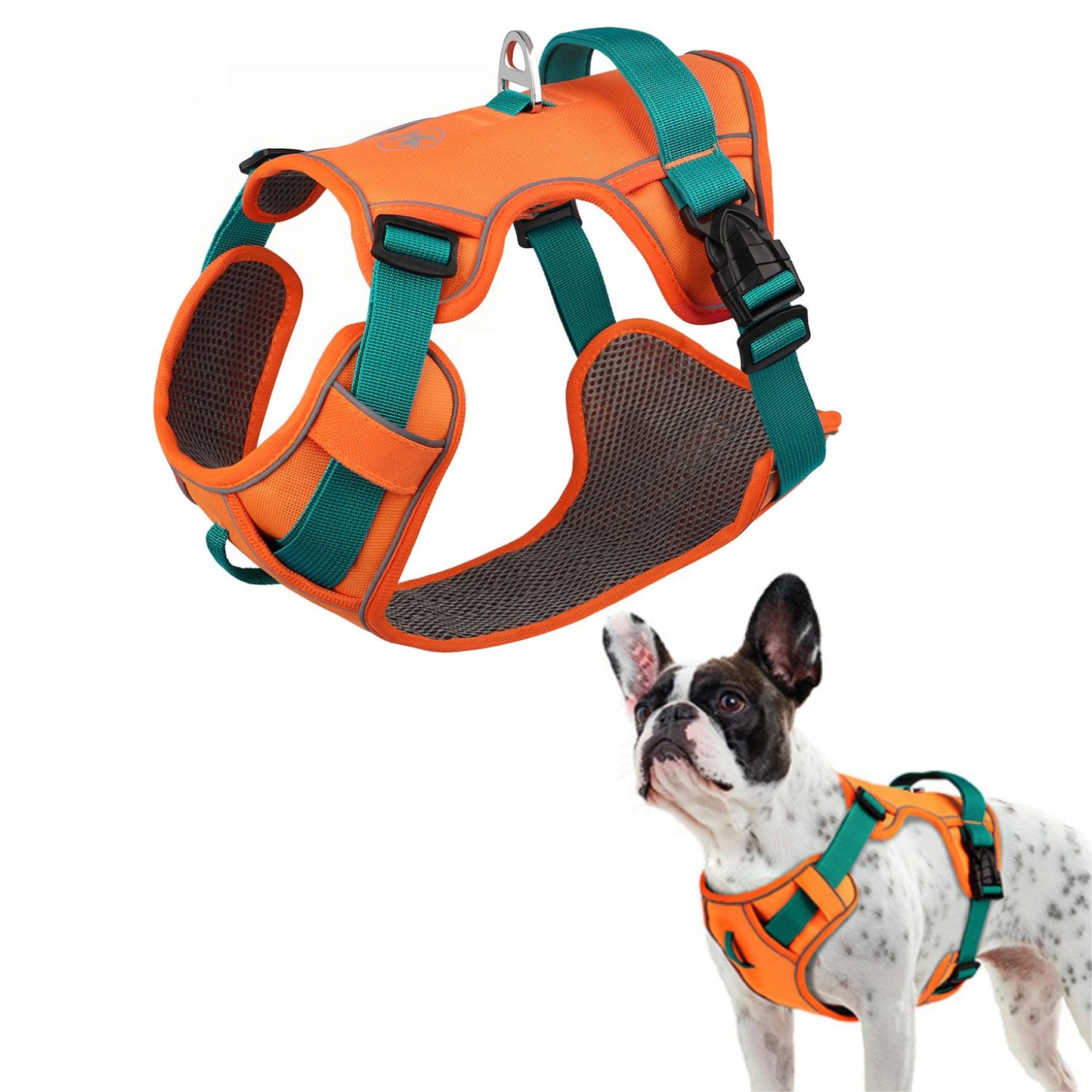 www.frenchie.shop-GlowSafe-No-Pull-Frenchie-Harness-Reflective-Training-Vest-orange