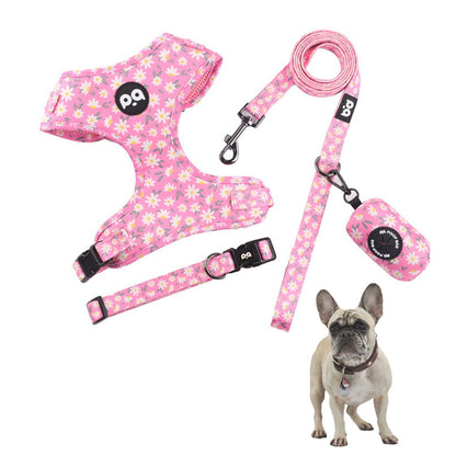 www.frenchie.shop-LeashLab-Adjustable-Frenchie-Harness-and-Leash-Set-pink