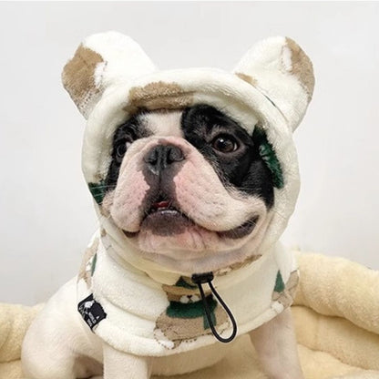 www.frenchie.shop-Warmie-Frenchie-Winter-Plush-Hat-white-bear