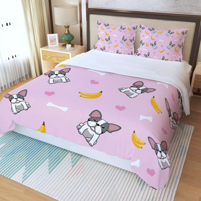 CHLOE - Three Piece Duvet Cover Set - Frenchie Bulldog Shop