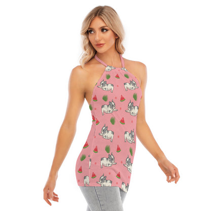 DELILAH - Women's Halter Cami Dress - Frenchie Bulldog Shop