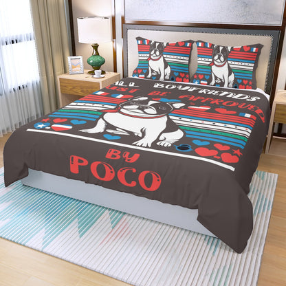 Boyfriend - Custom Bedding Set with Frenchie's Name