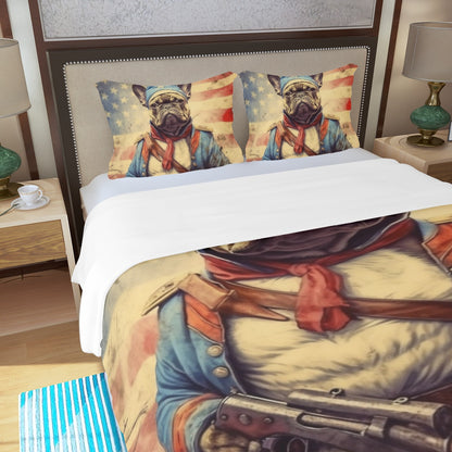 Brave Frenchie - French Bulldog as Soldier Duvet Cover Set