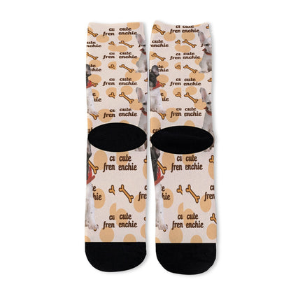 Custom socks  with Frenchie Photo