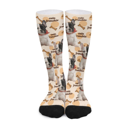 Custom socks  with Frenchie Photo