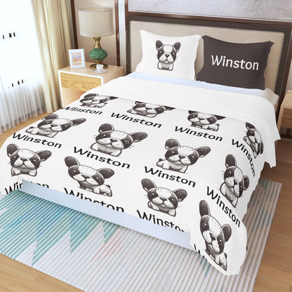 Custom Bedding Set with Frenchie's Name - Bedding Set