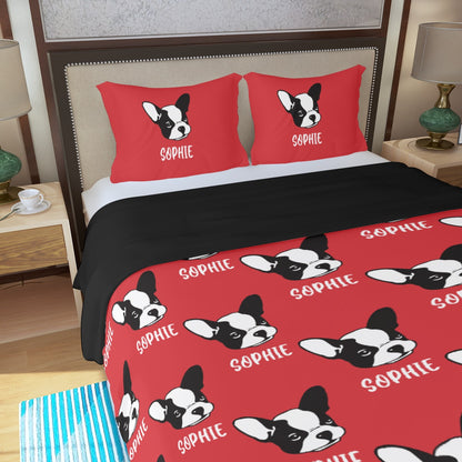 Custom Bedding Set with Frenchie's Name - Bedding Set