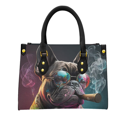 Stylish Frenchie Tote Bag with Chic Black Handles