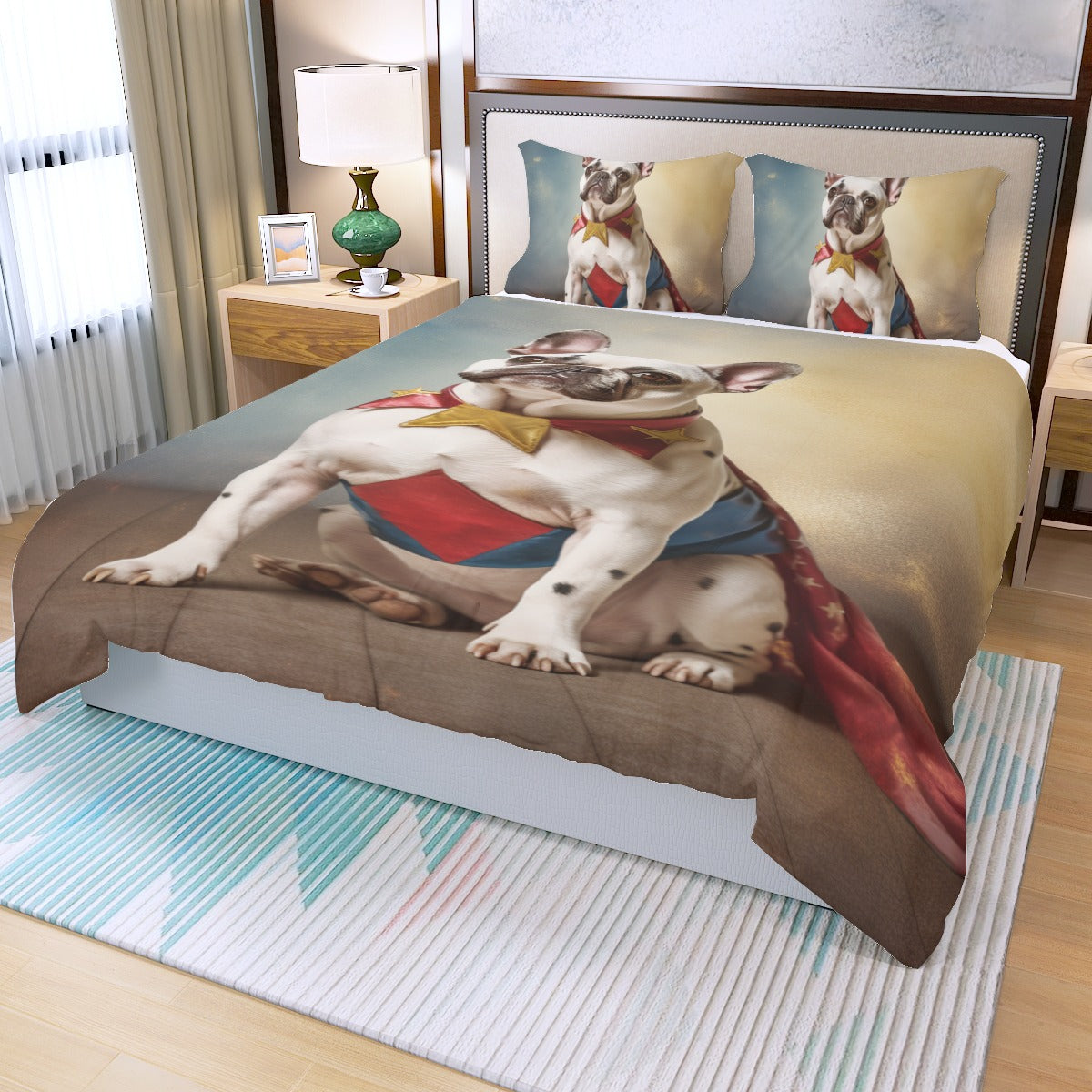 Delightful Frenchie Duvet Cover Set Dream with Distinction frenchie Shop