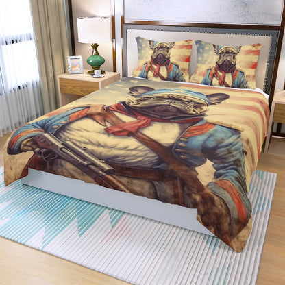 Brave Frenchie - French Bulldog as Soldier Duvet Cover Set