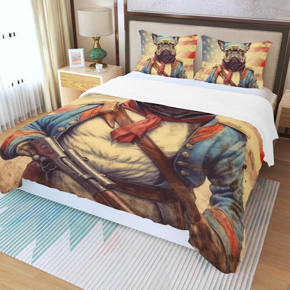 Brave Frenchie - French Bulldog as Soldier Duvet Cover Set