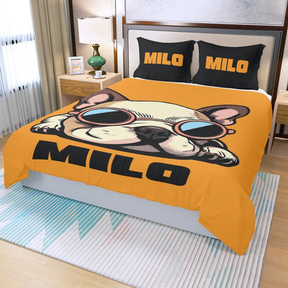 Custom Bedding Set with Frenchie's Name - Bedding Set