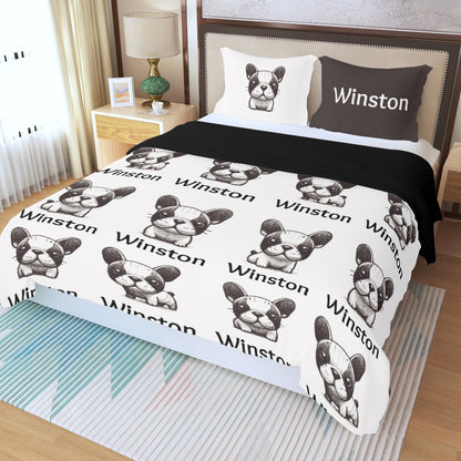 Custom Bedding Set with Frenchie's Name - Bedding Set