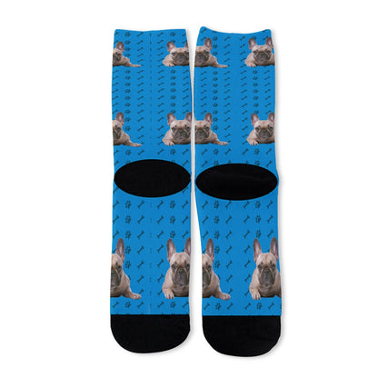 Custom socks  with Frenchie Photo