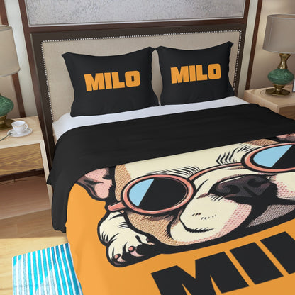 Custom Bedding Set with Frenchie's Name - Bedding Set