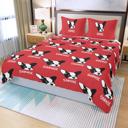 Custom Bedding Set with Frenchie's Name - Bedding Set