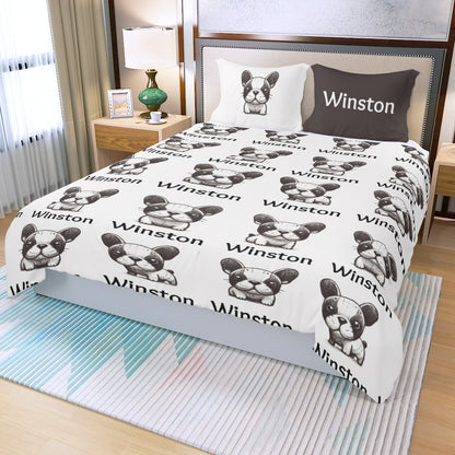 Custom Bedding Set with Frenchie's Name - Bedding Set