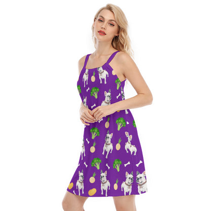 IVY - Women's O-neck Cami Dress - Frenchie Bulldog Shop