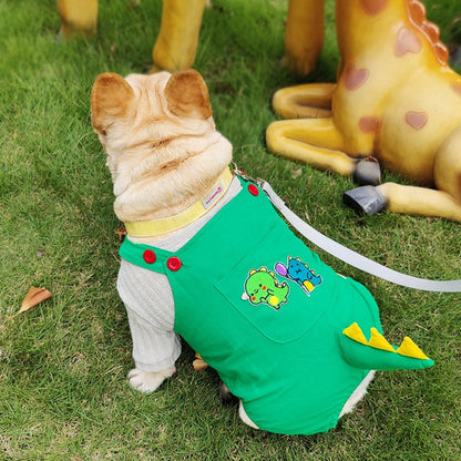 Green Dinosaur Clothes for French Bulldog - Frenchie Bulldog Shop