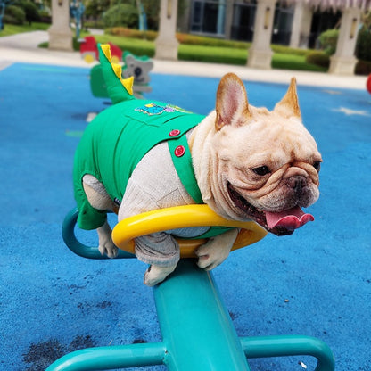 Green Dinosaur Clothes for French Bulldog - Frenchie Bulldog Shop