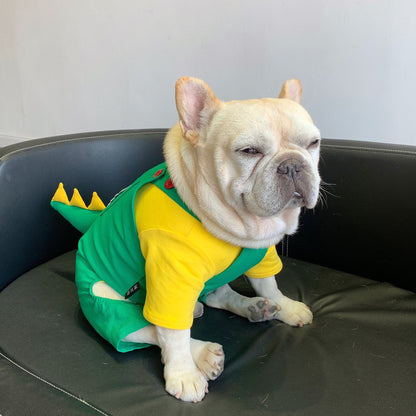 Green Dinosaur Clothes for French Bulldog - Frenchie Bulldog Shop