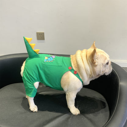 Green Dinosaur Clothes for French Bulldog - Frenchie Bulldog Shop