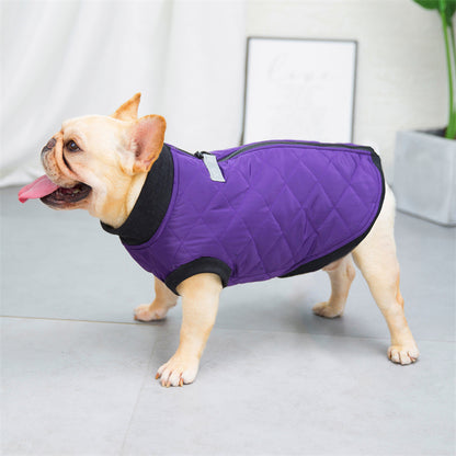 Quilted Vest with Leash Ring for French Bulldog (WJ14) - Frenchie Bulldog Shop