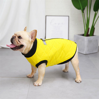 Quilted Vest with Leash Ring for French Bulldog (WJ14) - Frenchie Bulldog Shop