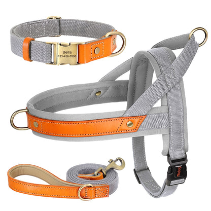 French Bulldog No Pull Collar Harness Leash Set (WS0223) - Frenchie Bulldog Shop