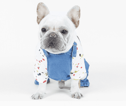 Jean Overalls Clothes Jeans Jumpsuit for French Bulldog (WS67) - Frenchie Bulldog Shop