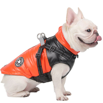 French Bulldog Winter Jacket With Reflective Harness (WS088) - Frenchie Bulldog Shop