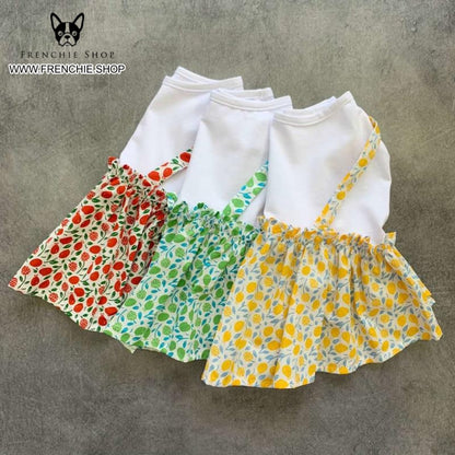 Frenchie Summer Dress Floral Design (W308) - Frenchie Bulldog Shop