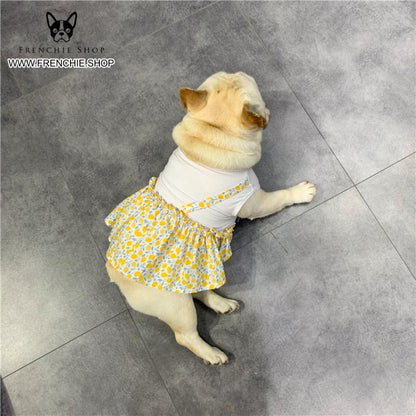 Frenchie Summer Dress Floral Design (W308) - Frenchie Bulldog Shop