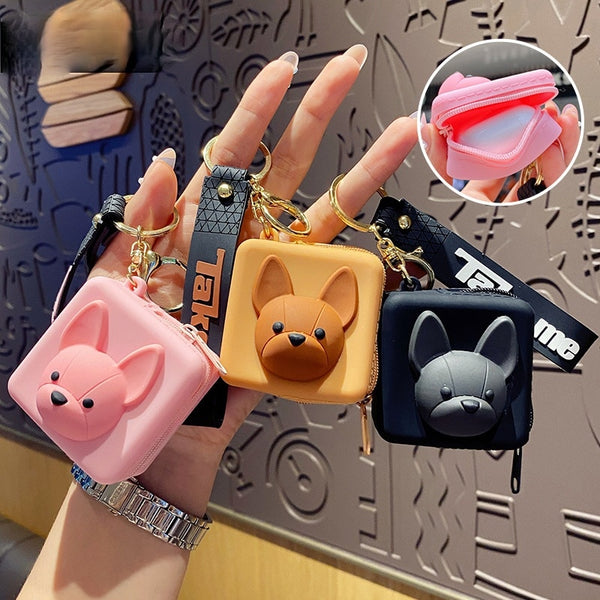 Rubber Decoration Accessories, French Bulldog Keychains