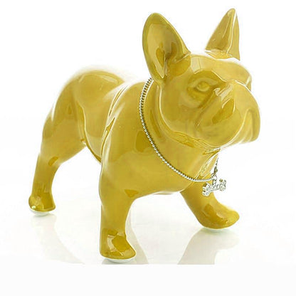 Statue bouledogue français en céramique