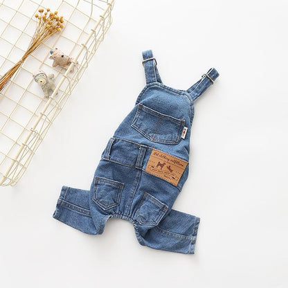 Jean Overalls Clothes Jeans Jumpsuit for French Bulldog (WS67) - Frenchie Bulldog Shop